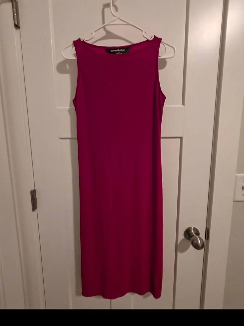 Norma Kamali Sleeveless Midi Dress in Wine Red